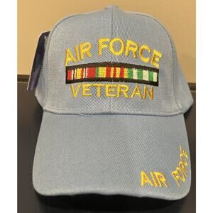 Air Force VETERAN Adjustable HAT U.S MILITARY NWT Light Blue